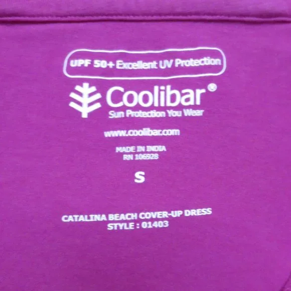 COOLIBAR womens BEACH COVER-UP swim FUSHIA hooded POCKETS pink TUNIC SIZE S - Picture 6 of 9